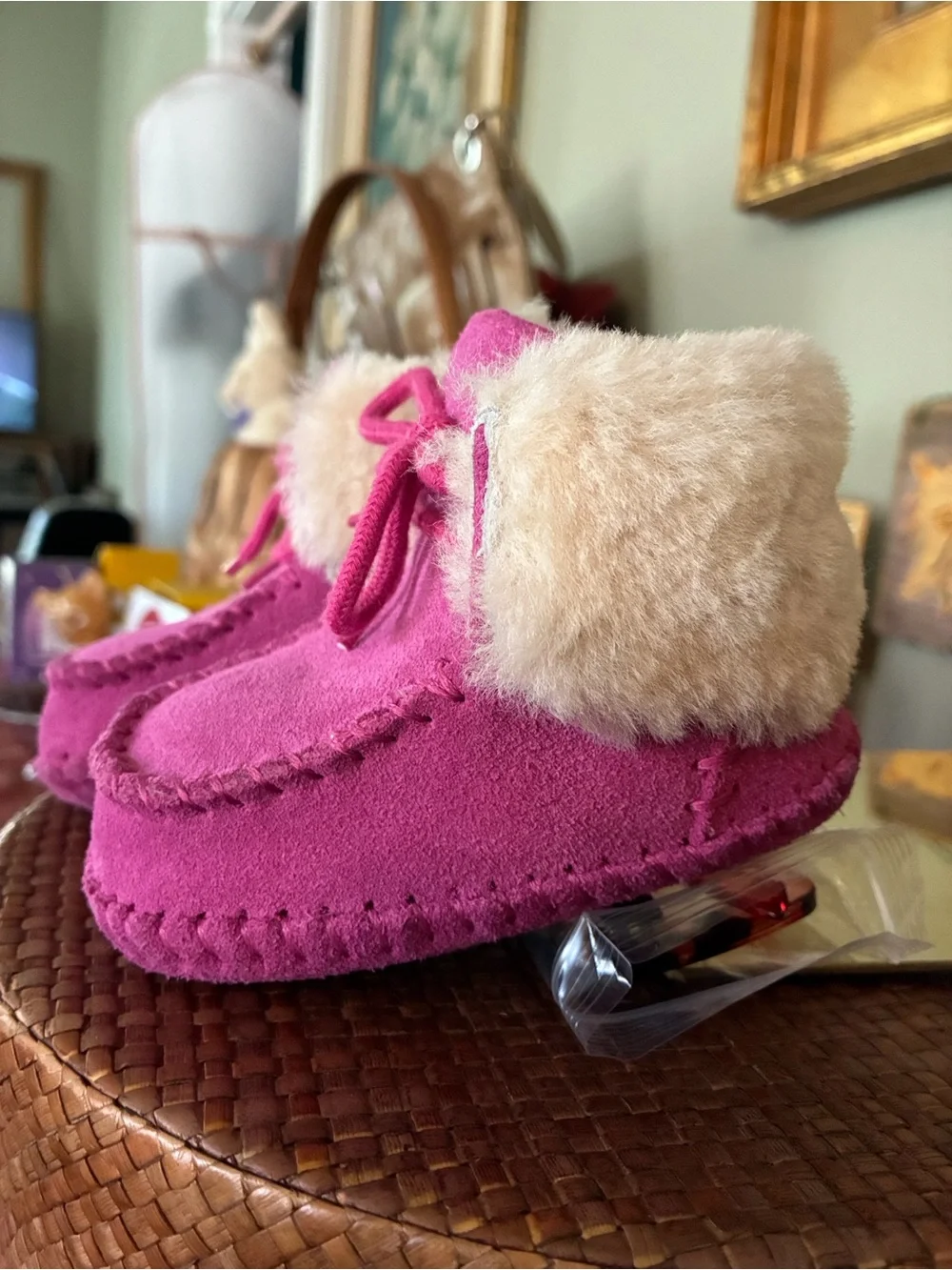 UGG Sparrow Infant Booties feature soft suede uppers with cozy suede & shearling